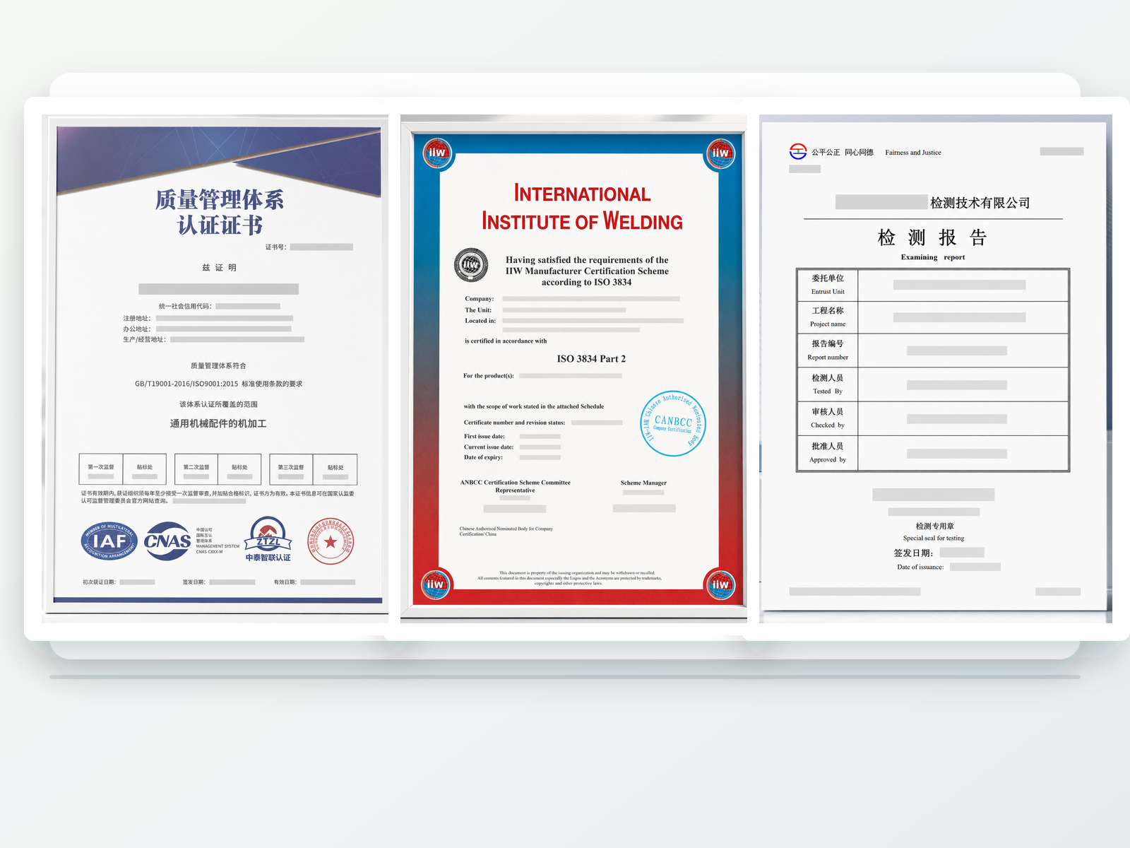 Certificates