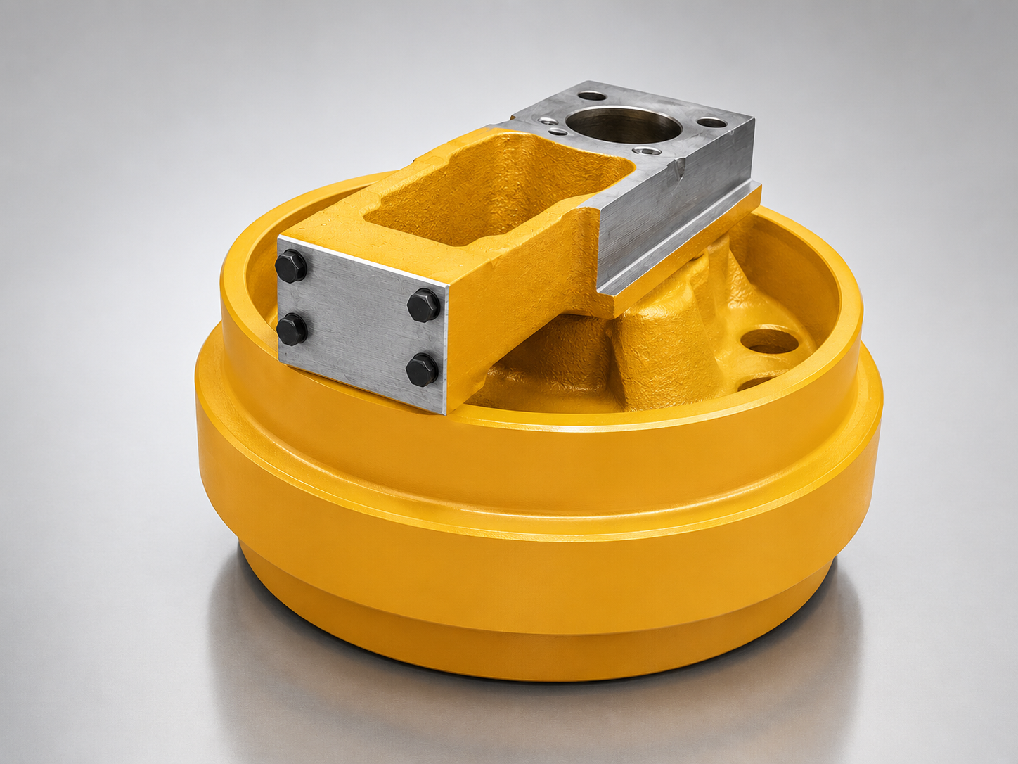 Yellow crawler track wheel assembly