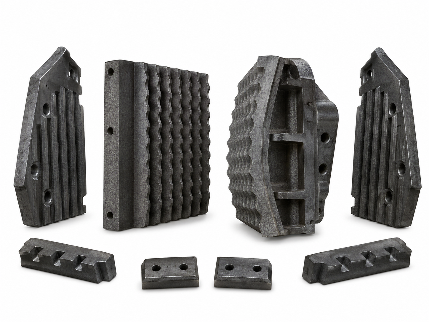 Black jaw crusher plates and cheek plate kit