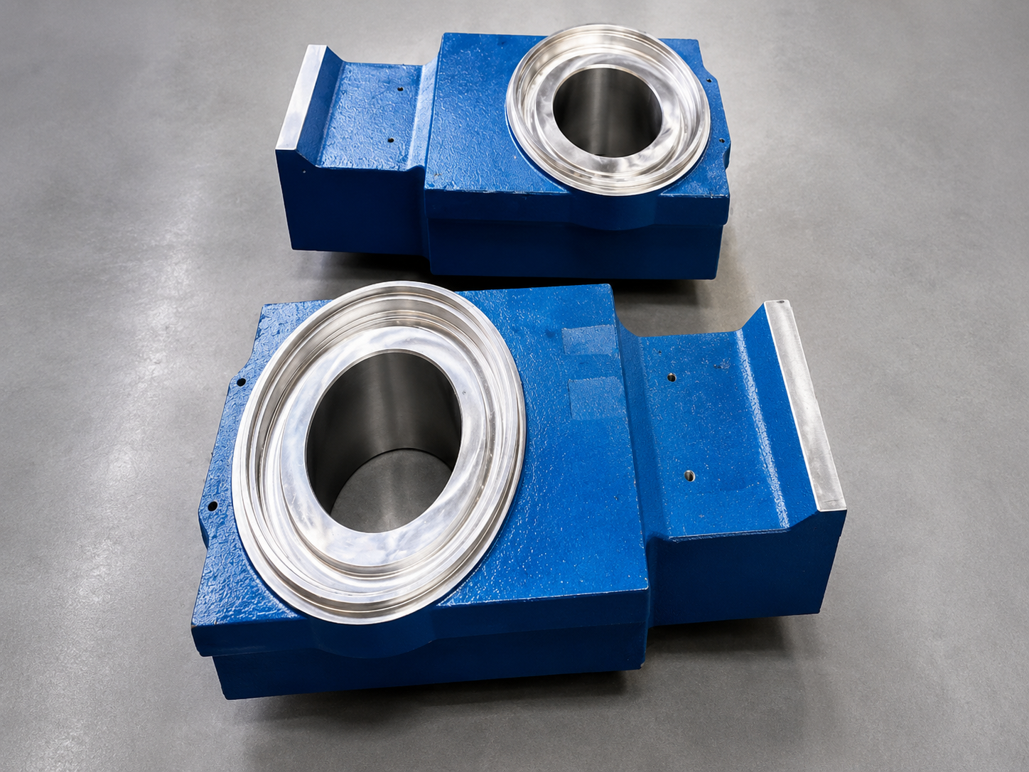 Machined bearing housing and stop block set