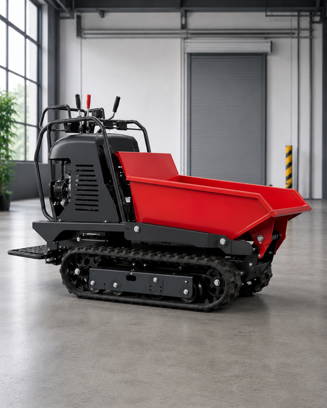 Red mini crawler dumper unbranded side view